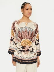 Luisa Spagnoli Bluzka Beatriz 541747 Kolorowy Regular Fit. Bluzki damskie Luisa Spagnoli, l, bez wzorów, z jedwabiu, bez kołnierzyka, bez ramiączek. Za 979.99 zł.