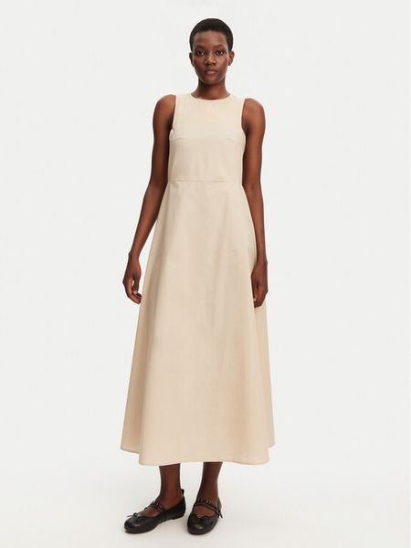 ViCOLO Sukienka codzienna TD0650 Beżowy Regular Fit. Brązowe sukienki damskie ViCOLO, na co dzień, s, bez wzorów, z bawełny, bez kołnierzyka, bez ramiączek, proste. Za 199.99 zł.