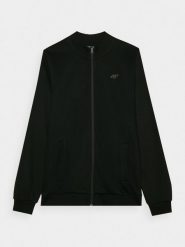4F Bluza bejsbolówka bomberka męska - czarna L. Czarne bluzy męskie 4F, l, bez wzorów, z bawełny, sportowe, bez kaptura. Za 149.99 zł.