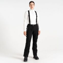 Kurtki narciarskie damskie wodoodporne Dare 2B Diminish. Czarne kurtki sportowe damskie Dare 2B, na zimę, l, bez wzorów, bez ramiączek, bez kaptura, narciarskie. Za 269.99 zł.