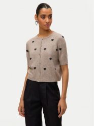 Vero Moda Kardigan Doffy 10330795 Beżowy Regular Fit. Brązowe kardigany damskie Vero Moda, s, bez wzorów, z syntetyku, bez kołnierzyka. Za 159.99 zł.