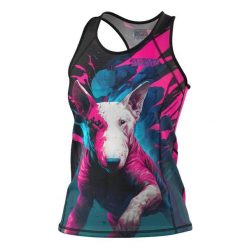 Koszulka sportowa damska bez rękawów Tank top EXTREME HOBBY VIVID BULLTERRIER. Czarne koszulki sportowe damskie EXTREME HOBBY, xl, bez wzorów, z elastanu, bez ramiączek, na fitness i siłownię. Za 139.00 zł.
