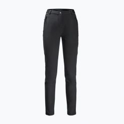 Spodnie softshell Jack Wolfskin Geigelstein Slim. Czarne spodnie sportowe damskie Jack Wolfskin, bez wzorów, z softshellu, sportowe, trekkingowe. Za 706.00 zł.