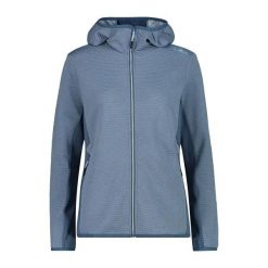 Elastyczna hybrydowa kurtka z kapturem damska CMP Unlimitech. Niebieskie kurtki sportowe damskie CMP, m, bez wzorów, z polaru, bez ramiączek, z kapturem, trekkingowe. Za 349.50 zł.