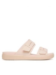 Crocs Klapki Brooklyn Buckle Low Low 211215 Różowy. Czerwone klapki damskie Crocs, bez wzorów, z tworzywa sztucznego, bez obcasa, bez zapięcia. Za 169.99 zł.