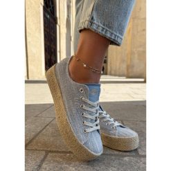Trampki Damskie Na Platformie Z Plecionką Lee Cooper LCW-25-02-3283 Niebieskie. Niebieskie trampki i tenisówki damskie bez wzorów, bez zapięcia. Za 211.39 zł.