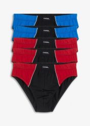 Slipy maxi z bawełną organiczną (5 par). Czarne bielizna sportowa męska bonprix, m, bez wzorów, z bawełny. Za 82.99 zł.