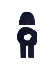 Polo Ralph Lauren Zestaw szalik i czapka 7,10951E+11 Granatowy. Niebieskie szaliki damskie Polo Ralph Lauren, na zimę, bez wzorów, z wełny. Za 859.99 zł.