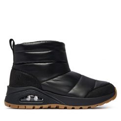 Śniegowce Skechers. Czarne śniegowce damskie Skechers, bez zapięcia. Za 449.99 zł.