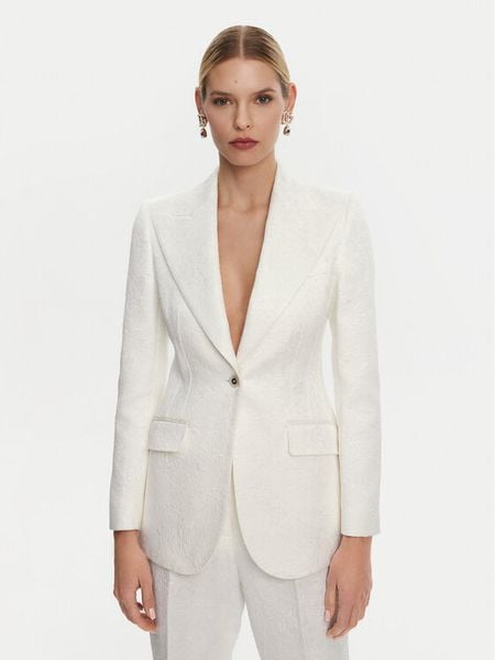 Dolce&Gabbana Marynarka F29UCT FJTBV Biały Regular Fit. Białe marynarki i żakiety damskie Dolce&Gabbana, bez wzorów, z bawełny, bez kołnierzyka, bez ramiączek. Za 9,479.00 zł.