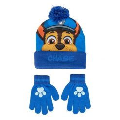 Czapki i rękawiczki The Paw Patrol. Niebieskie rękawiczki męskie Paw Patrol, bez wzorów, z poliesteru. Za 61.85 zł.