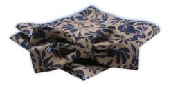 Męska Mucha z Poszetką w Zestawie - Alties - Beżowa z Motywem Kwiatowym. Brązowe krawaty i muchy Alties, bez wzorów, eleganckie. Za 54.00 zł.