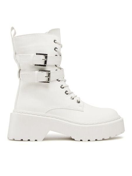 DeeZee Trapery WS5656-01 Biały. Białe trapery damskie DeeZee, ze skóry, bez zapięcia. Za 179.99 zł.