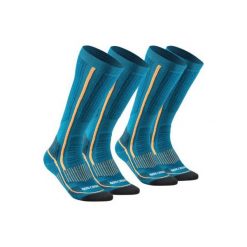 Skarpety turystyczne SH520 X-warm długie. Szare skarpetki damskie QUECHUA, bez wzorów, z elastanu. Za 79.99 zł.
