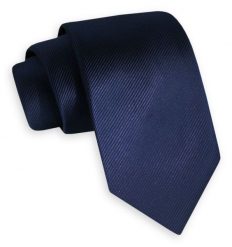Ciemny Granatowy Elegancki Szeroki Krawat Angelo di Monti- 7 cm, Męski, Klasyczny, w Tłoczony Prążek. Niebieskie krawaty i muchy Angelo di Monti, bez wzorów, eleganckie. Za 45.00 zł.