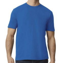 Koszulka Softstyle EZ Unisex Dla Dorosłych. Niebieskie bluzki damskie GILDAN, m, bez wzorów, sportowe, bez kołnierzyka, bez ramiączek. Za 37.99 zł.