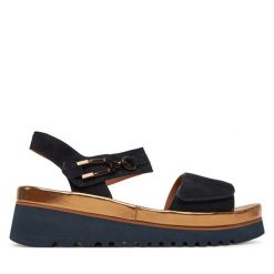 Sandały Ara. Niebieskie sandały damskie Ara, bez wzorów, bez obcasa, na koturnie, bez zapięcia. Za 369.99 zł.