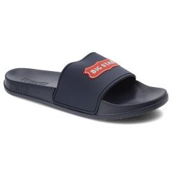 Granatowe Klapki Basenowe Big Star Unisex. Niebieskie klapki męskie BIG STAR, bez wzorów, z materiału, bez zapięcia. Za 69.99 zł.