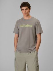 4F T-shirt regular z nadrukiem męski - szary 3XL. Szare t-shirty męskie 4F, m, bez wzorów, z materiału, bez kołnierzyka, bez ramiączek. Za 69.99 zł.