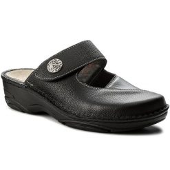 Klapki Berkemann. Czarne klapki damskie Berkemann, bez wzorów, bez obcasa, bez zapięcia. Za 399.99 zł.