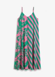 Długa i szeroka sukienka. Czerwone sukienki damskie bonprix, bez wzorów, eleganckie, bez kołnierzyka, bez ramiączek, maxi. Za 159.99 zł.