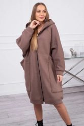 Bluza ocieplana oversize mocca. Bluzy damskie KESI, l, bez wzorów, z bawełny, bez ramiączek, bez kaptura. Za 334.56 zł.