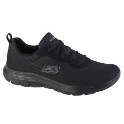 Buty sportowe Sneakersy damskie, Flex Appeal 4.0 Brilliant View. Czarne obuwie sportowe damskie Skechers, bez wzorów, bez zapięcia, trekkingowe. Za 299.99 zł.