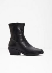 Botki. Brązowe botki damskie bonprix, bez wzorów, bez obcasa, bez zapięcia. Za 149.99 zł.