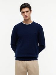 Tommy Hilfiger sweter z dzianiny Mężczyźni Bawełna (100%) niebieski, XXL. Niebieskie swetry męskie Tommy Hilfiger, m, bez wzorów, z bawełny, bez kołnierzyka, bez ramiączek. Za 529.95 zł.