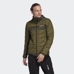 Kurtka adidas Terrex Multi Primegreen Hybrid Insulated. Szare kurtki męskie Adidas, m, bez wzorów, z puchu, sportowe, bez kaptura. W wyprzedaży za 402.25 zł.