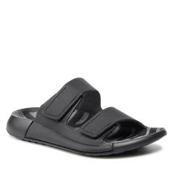 Klapki ECCO. Czarne klapki damskie ecco, bez wzorów, bez obcasa, bez zapięcia. Za 359.99 zł.