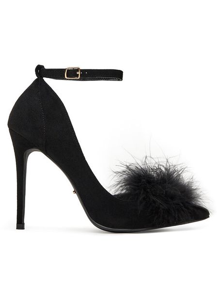 DeeZee Szpilki HT92831-126 Czarny. Czarne szpilki damskie DeeZee, bez wzorów, ze skóry, bez obcasa, na szpilce, bez zapięcia. Za 149.99 zł.