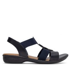 Sandały Go Soft. Niebieskie sandały damskie GO SOFT, bez wzorów, bez obcasa, na płaskiej podeszwie, bez zapięcia. Za 139.99 zł.