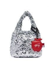 Tommy Jeans Torebka Tjw Bodega Sequins Shopper AW0AW19091 Srebrny. Szare shopperki damskie Tommy Jeans, bez wzorów, z jeansu, bez dodatków. Za 489.99 zł.