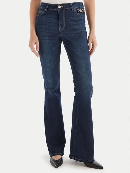 Fracomina Jeansy FP25WVA012D46093 Granatowy Bootcut Fit. Niebieskie jeansy damskie Fracomina, bez wzorów, z bawełny. Za 309.99 zł.