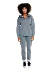 Bluza z zamek błyskawiczny na co dzień na siłownię. Brązowe bluzy damskie LEONE 1947 APPAREL, l, bez wzorów, z dresówki, bez ramiączek, bez kaptura. Za 252.56 zł.