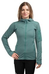 Bluza wspinaczkowa damska Modulus Hoody Women. Zielone bluzy damskie RAB, s, bez wzorów, z materiału, bez ramiączek, z kapturem. Za 539.99 zł.
