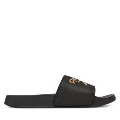 Klapki Reebok. Czarne klapki damskie Reebok, bez wzorów, bez obcasa, bez zapięcia. Za 89.99 zł.