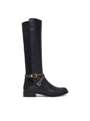 MICHAEL Michael Kors Oficerki Rachel Flat Boot 40F6RCFB6L Czarny. Czarne kozaki damskie MICHAEL Michael Kors, bez wzorów, ze skóry, bez obcasa, na płaskiej podeszwie, bez zapięcia. Za 1,239.00 zł.