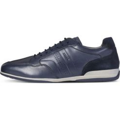 Geox tenisówki męskie Timothy 41 ciemnoniebieskie. Niebieskie trampki męskie Geox, bez wzorów, bez zapięcia. W wyprzedaży za 425.00 zł.