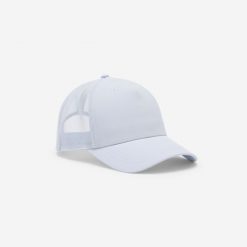 Czapka z daszkiem fitness. Brązowe czapki damskie DOMYOS, bez wzorów, z materiału, eleganckie. Za 39.99 zł.