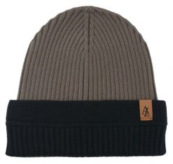 Jesienno-Zimowa Czapka (beanie) – Alties - Beżowa z Czernią. Brązowe czapki męskie Alties, na zimę, bez wzorów, z dzianiny. Za 59.00 zł.