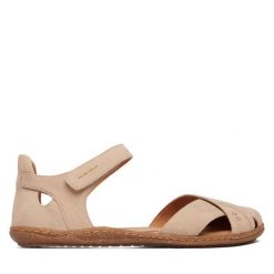 Sandały Josef Seibel. Białe sandały damskie Josef Seibel, bez wzorów, bez obcasa, na płaskiej podeszwie, bez zapięcia. Za 439.99 zł.