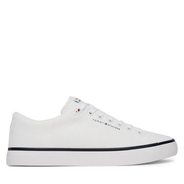 Tenisówki Tommy Hilfiger. Białe trampki męskie Tommy Hilfiger, bez wzorów, z meshu, bez zapięcia. Za 169.99 zł.