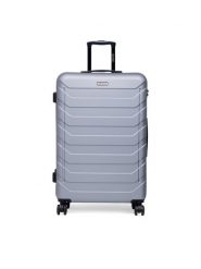 GINO ROSSI Walizka duża CEO-GIN-L-003-05-SILVER3 Srebrny. Szare walizki damskie Gino Rossi, bez wzorów, z materiału, duże. Za 299.99 zł.