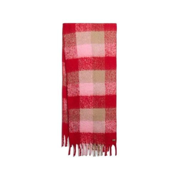 Szalik damski Superdry Essential. Czerwone szaliki damskie Superdry, na zimę, z aplikacjami. Za 237.25 zł.