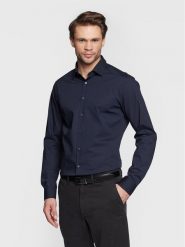 Calvin Klein Koszula K10K108229 Granatowy Slim Fit. Niebieskie koszule męskie Calvin Klein, m, bez wzorów, z bawełny, biznesowe, bez kołnierzyka, bez ramiączek. Za 209.99 zł.