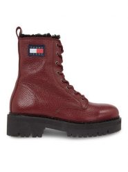 Tommy Jeans Trzewiki Tjw Urban Tumbled Ltr Wl EN0EN02317 Bordowy. Czerwone botki damskie Tommy Jeans, bez wzorów, z jeansu, bez obcasa, na płaskiej podeszwie, bez zapięcia. Za 719.99 zł.