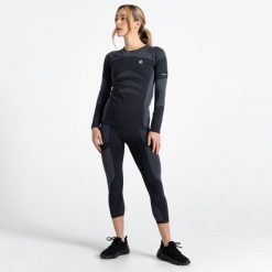 Damska bielizna termiczna turystyczna legginsy 3/4 In The Zone. Czarna bielizna sportowa damska Dare 2B, bez wzorów. W wyprzedaży za 123.49 zł.
