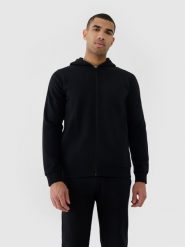 4F Bluza dresowa rozpinana z kapturem męska - czarna M. Czarne bluzy sportowe męskie 4F, m, bez wzorów, z bawełny, z kapturem. W wyprzedaży za 129.99 zł.